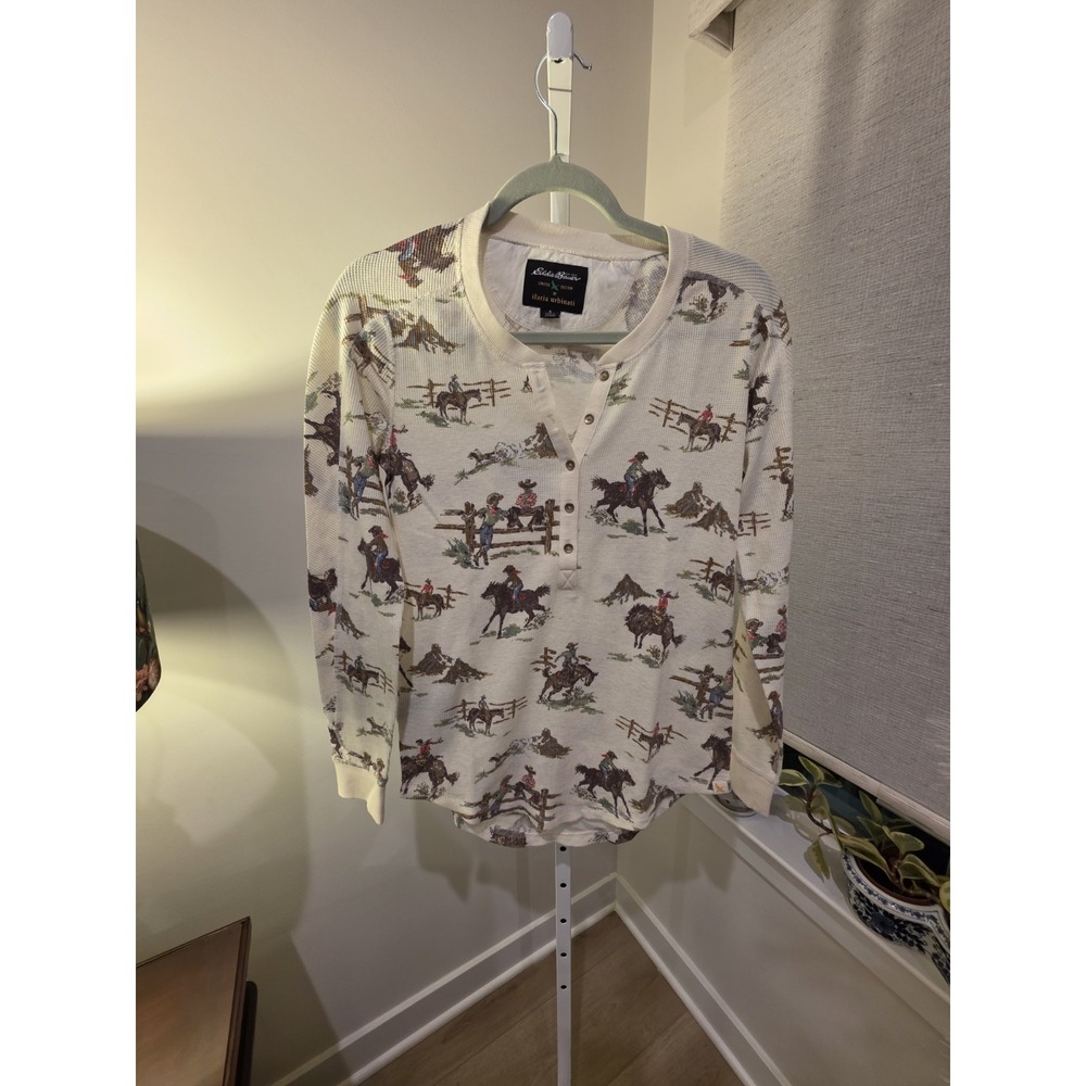 Eddie Bauer ILARIA URBINATI LIMITED EDITION Henley Women's S Western Rodeo NWOT - Picture 3 of 16